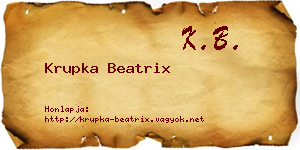 Krupka Beatrix névjegykártya